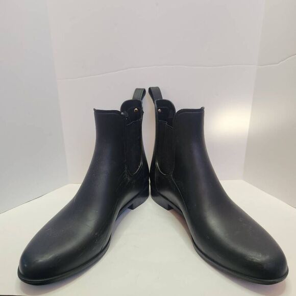 Sam Edelman Womens Black Matte Rubber Tinsley Rain Ankle Boots Shoes Size 10 - Picture 1 of 9
